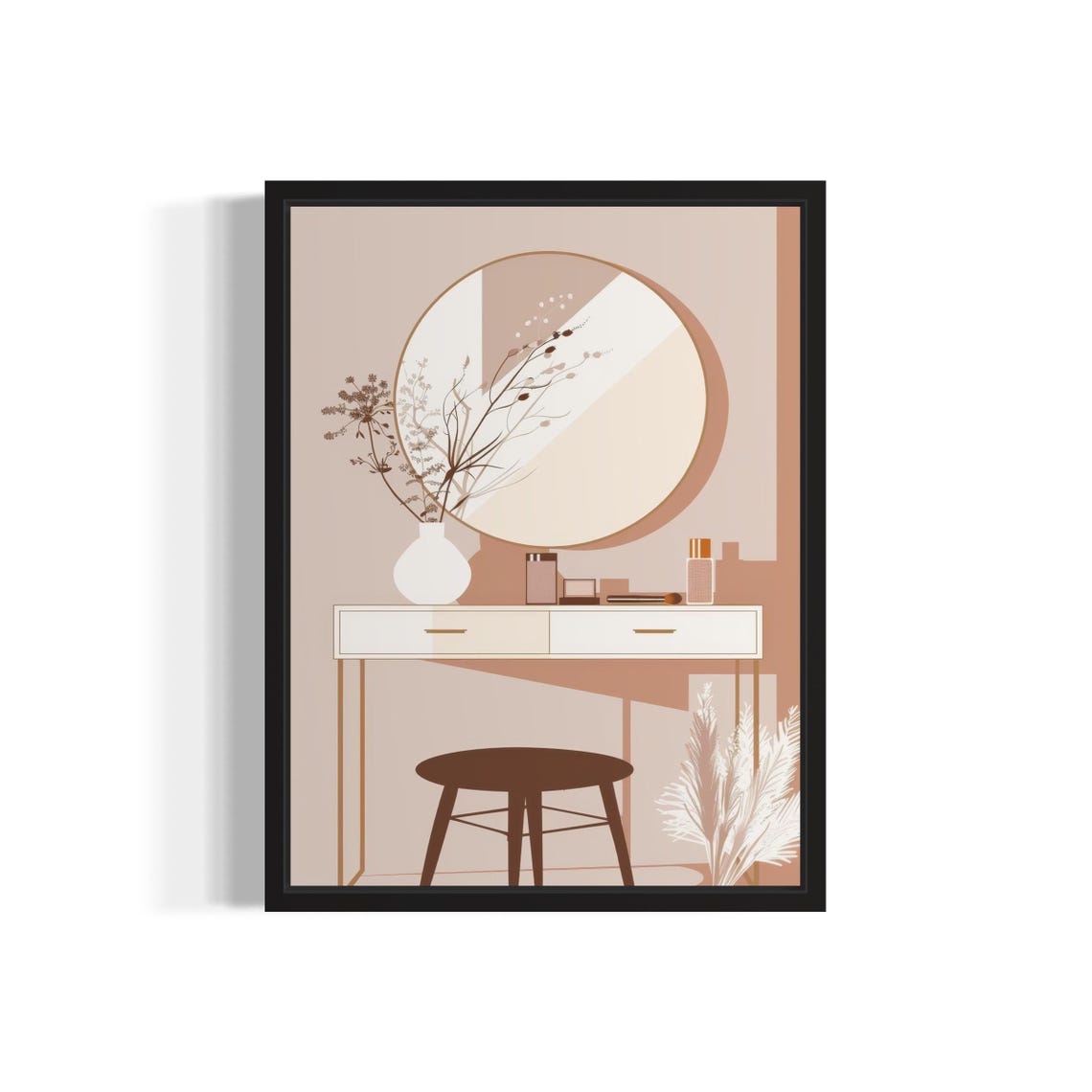 Female Make Up Desk Boho Art Print