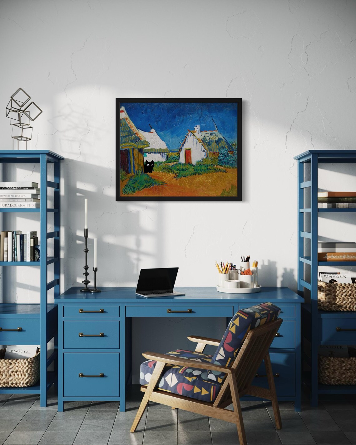 Van Gogh and Cat, Original Paint Artwork - Image 3