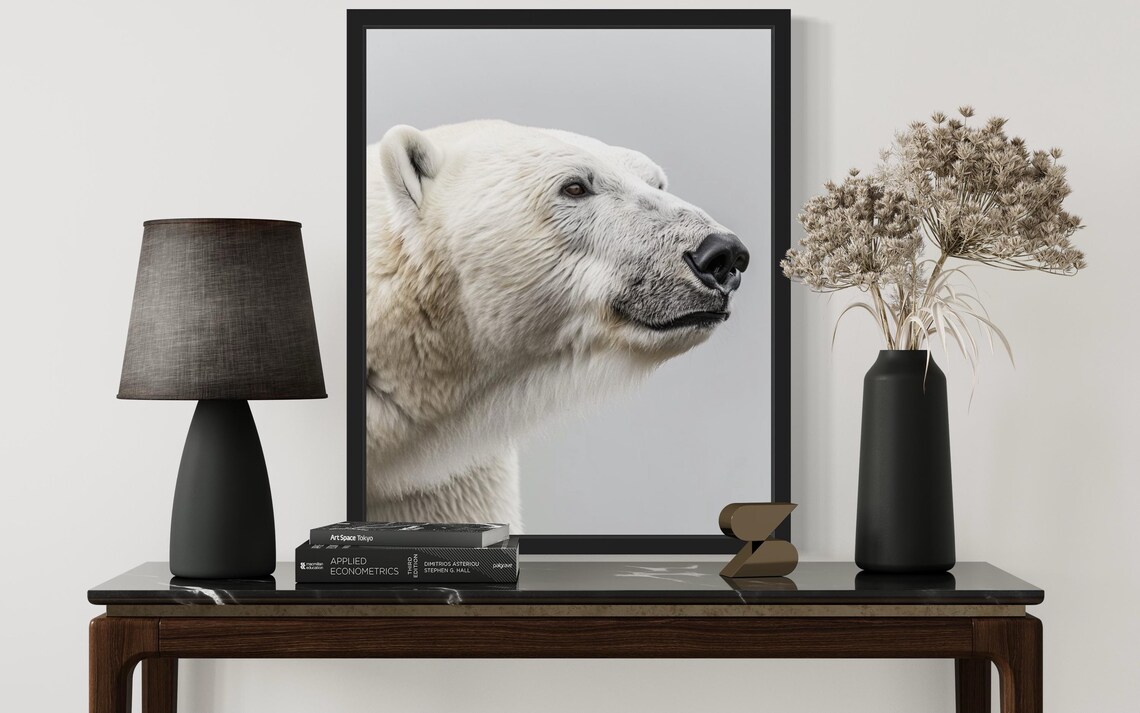 Polar Bear Profile Close-Up Wildlife Photography Decor Poster - Image 2