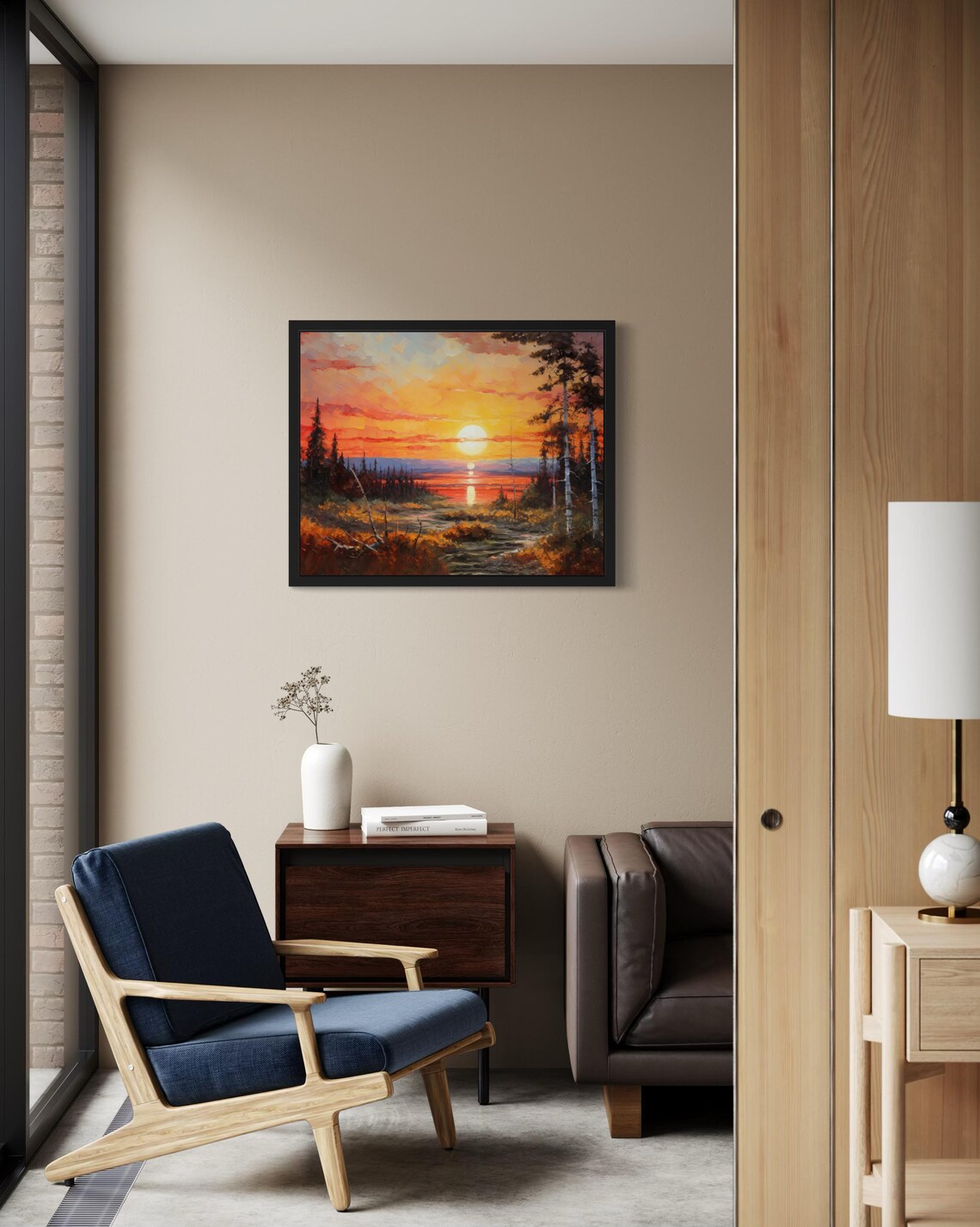 Forest Sunset Abstract Art Print - Image 2