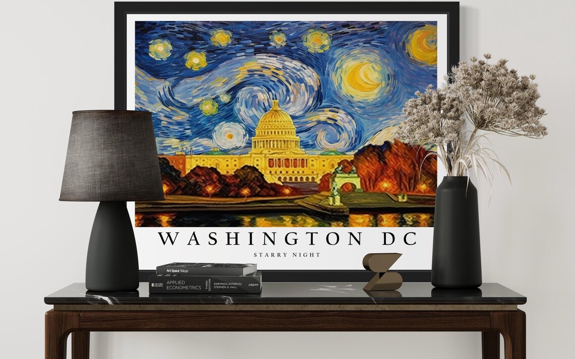 Washington Dc Starry Night, Van Gogh Art Print - Image 3