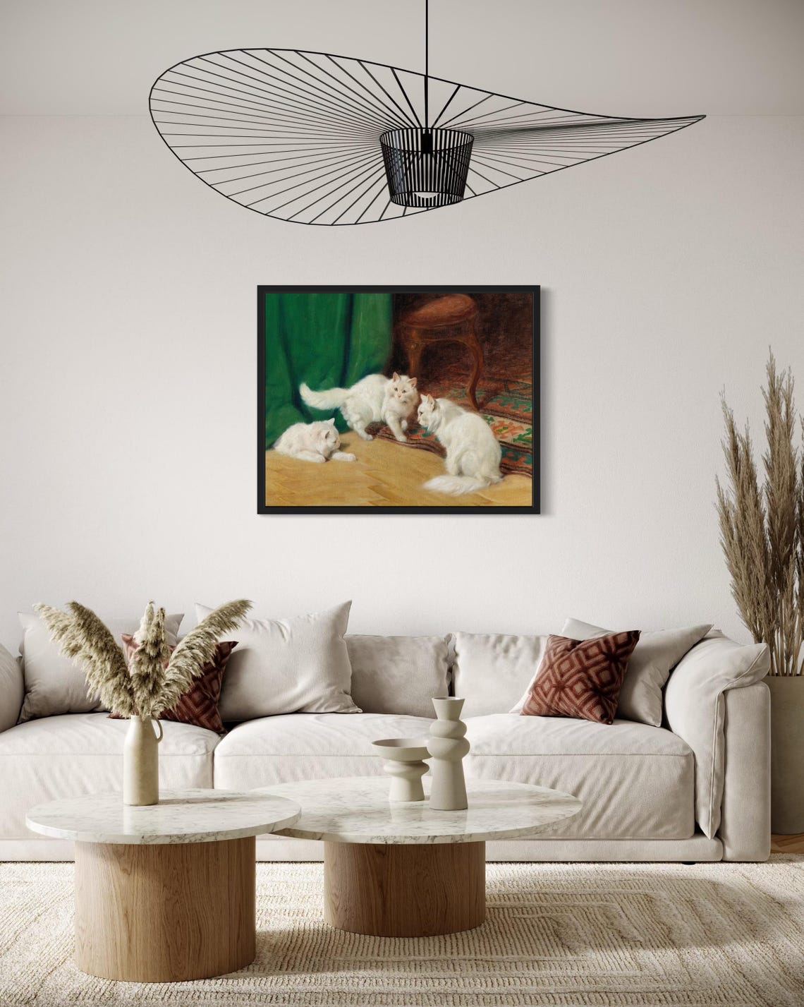 White Cats Wall Art Print - Image 3