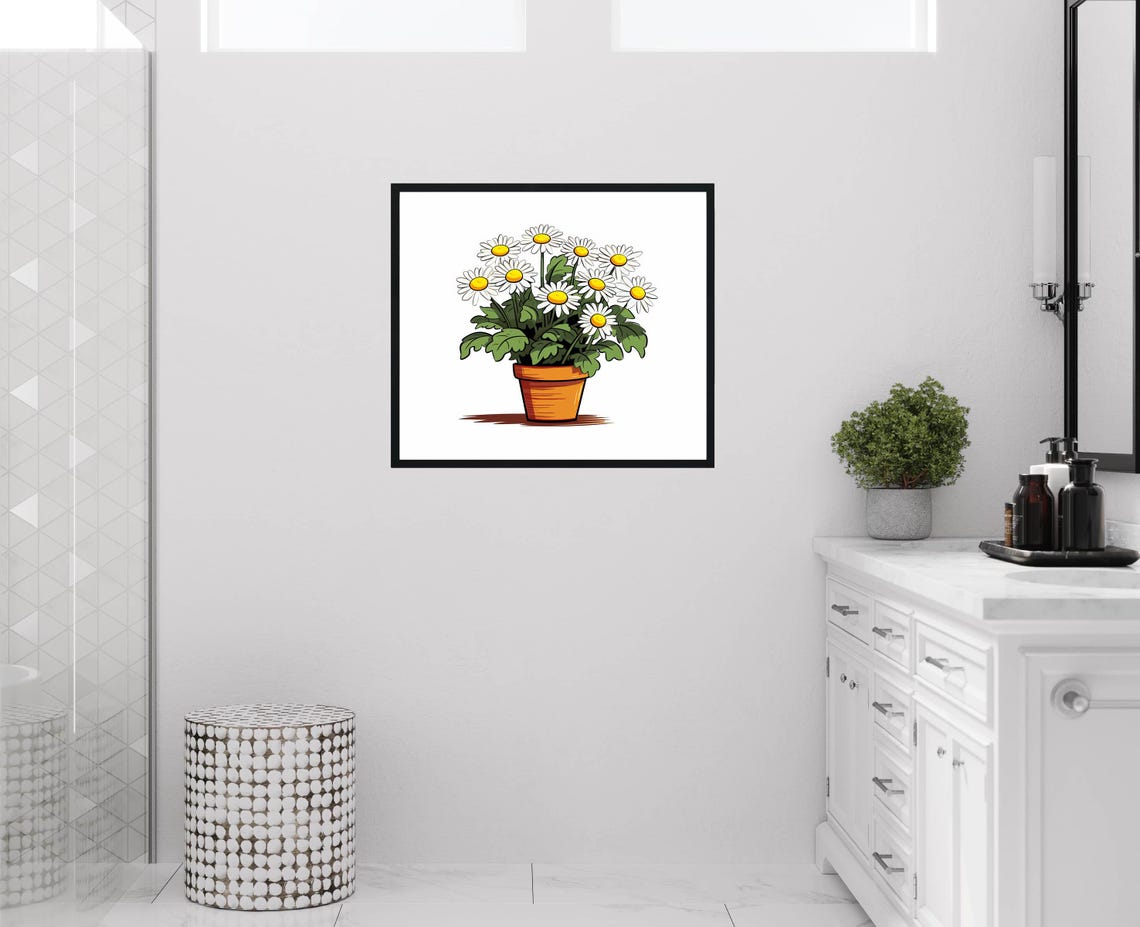 Daisy Plants, Botanical Wall Art Print - Image 2