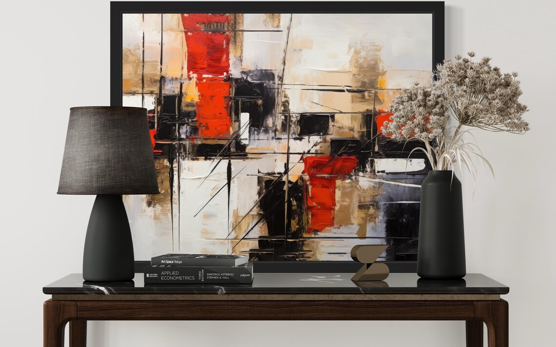 Black And Red Abstract Art, Original Paint Artwork - Image 3