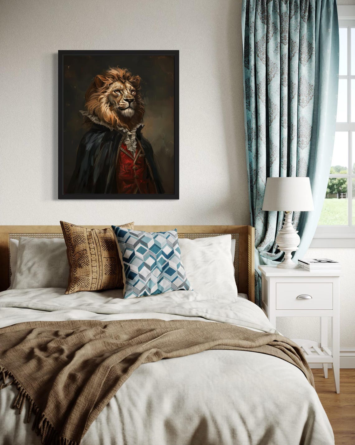 Fierce Lion Vampire Lord In Black Cape Gothic Portrait Poster - Image 4