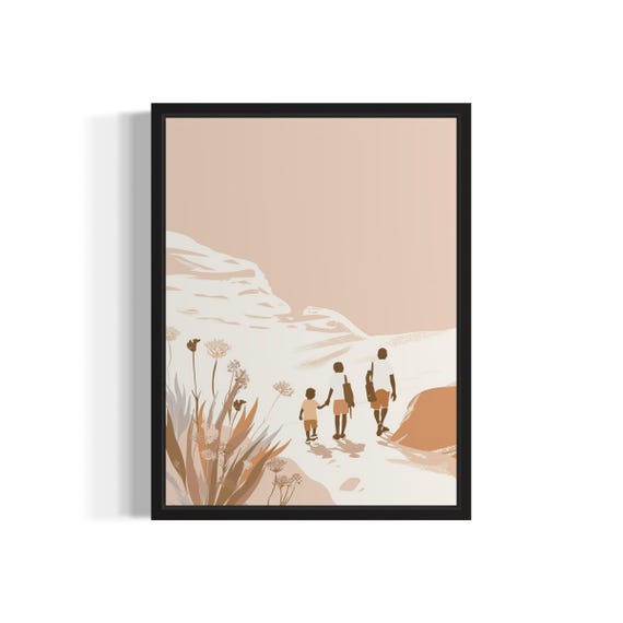 To The Beach African Art Print Wall Poster Original Paint Artwork Decor