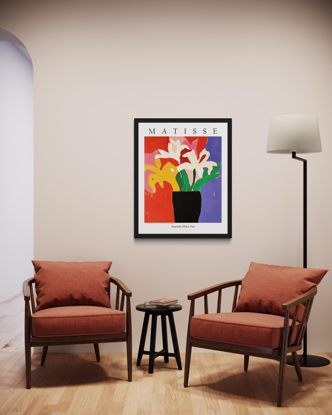 Matisse Style Amaryllis Flower Vase Dramatic Fauvist Still Life Poster - Image 2