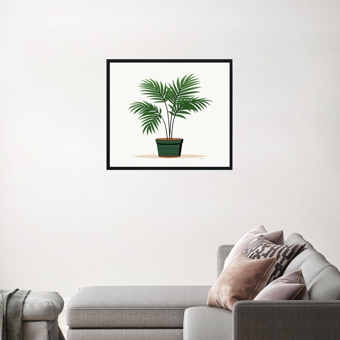 Parlour Palm Plant Minimalist Botanical Illustration Art Poster - Image 3