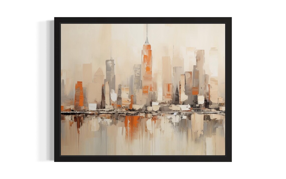 Skyline Abstract Art Print, Original Paint Artwork