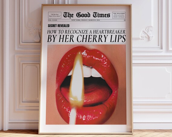 Trendy Wall Art Newspaper Print Coquette Room Decor Retro Wall Art Funny Quote Print Y2k Room Decor Funny Wall Art Retro Poster Dorm Decor