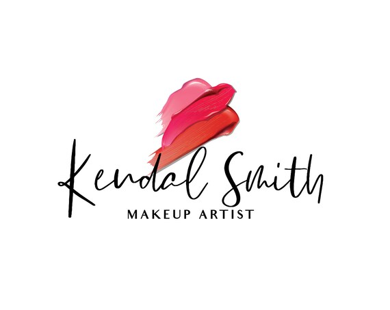 Premade Logo Design Red Lipstick Swatch Logo Pink Lip Gloss Logo Makeup Artist Logo Nail Salon Logo Beauty Salon Logo Cosmetic Company Logo