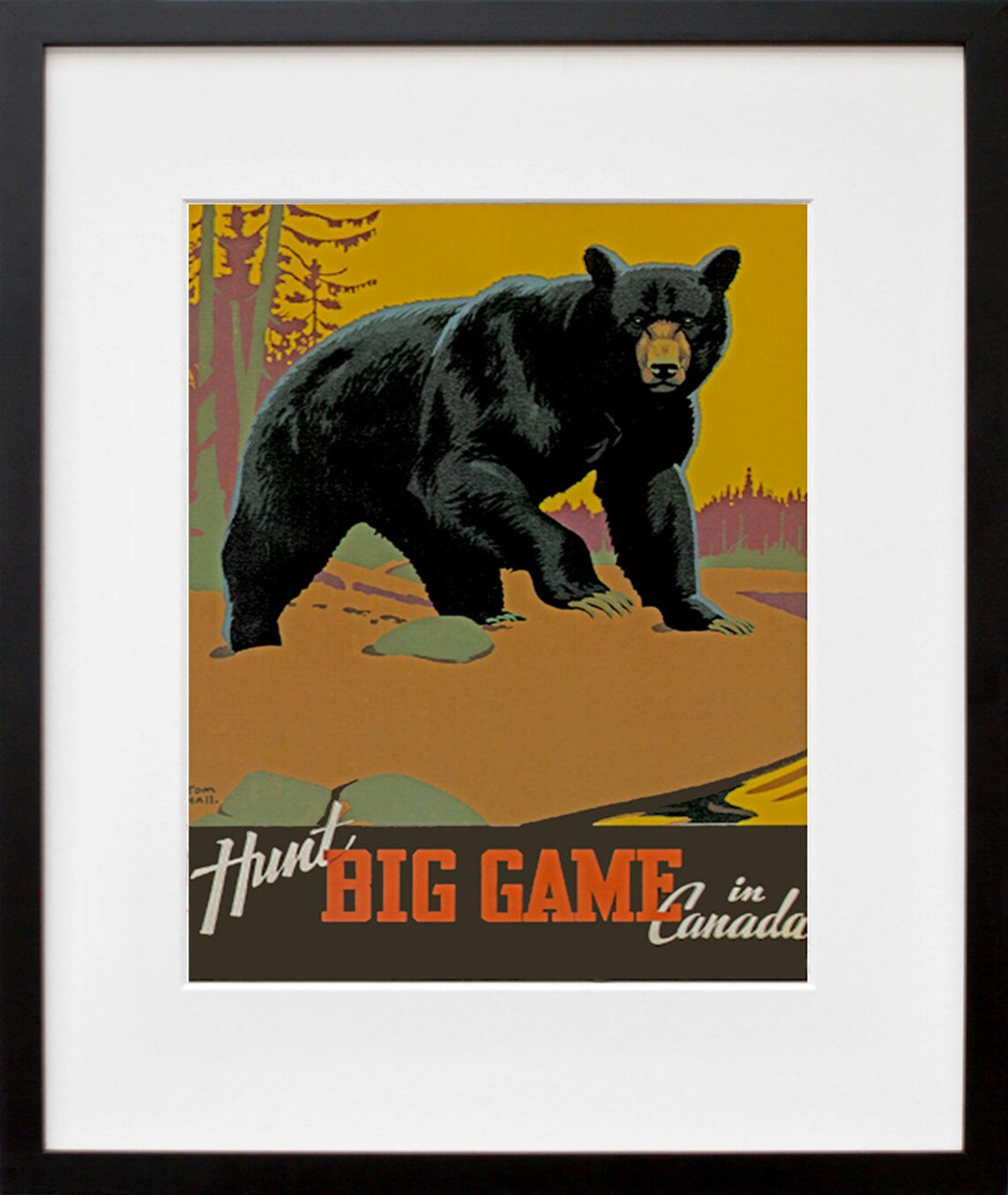 Hunt Big Game in Canada Black Bear Vintage Wildlife Hunting Poster - Image 2