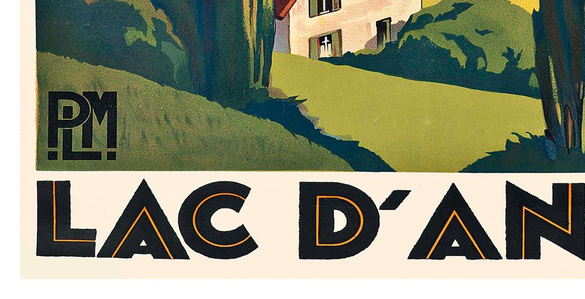 Lac dAnnecy France Alpine Lake Mountains Vintage Travel Poster - Image 2