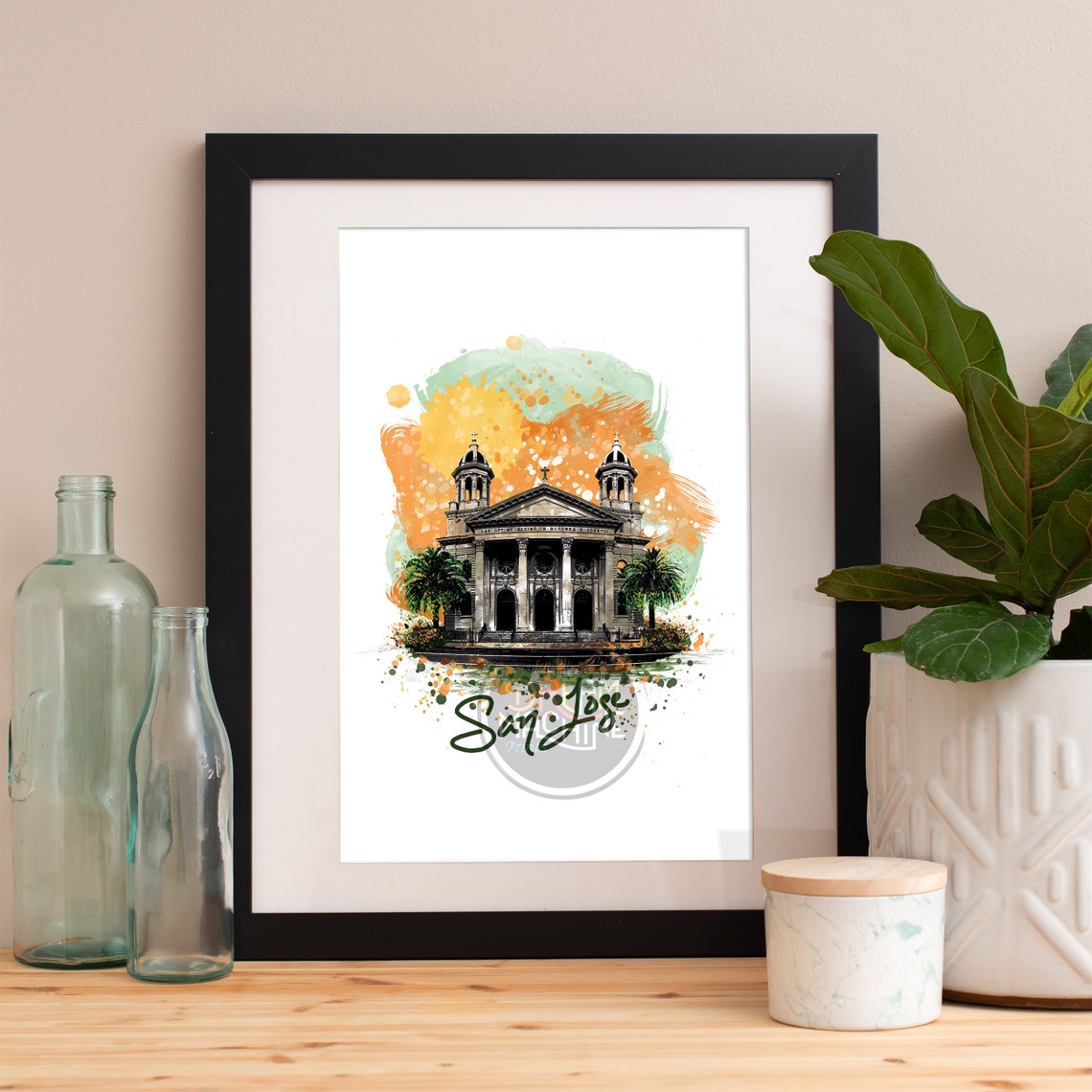 San Jose Print San Jose Skyline San Jose Art San Jose Poster San Jose Watercolor San Jose Art Print San Jose Map San Jose Wall Art