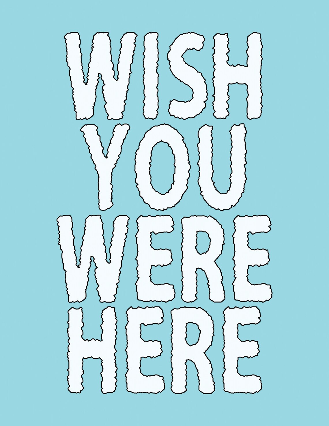 Wish You Were Here Puffy Letters Turquoise Travel Quote Poster - Image 2