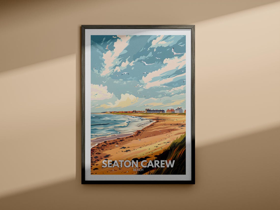 Seaton Carew Beach Print Seaton Carew Beach Poster Seaton Carew Travel Poster Seaton Carew Wall Art United Kingdom Beach Art - Image 4