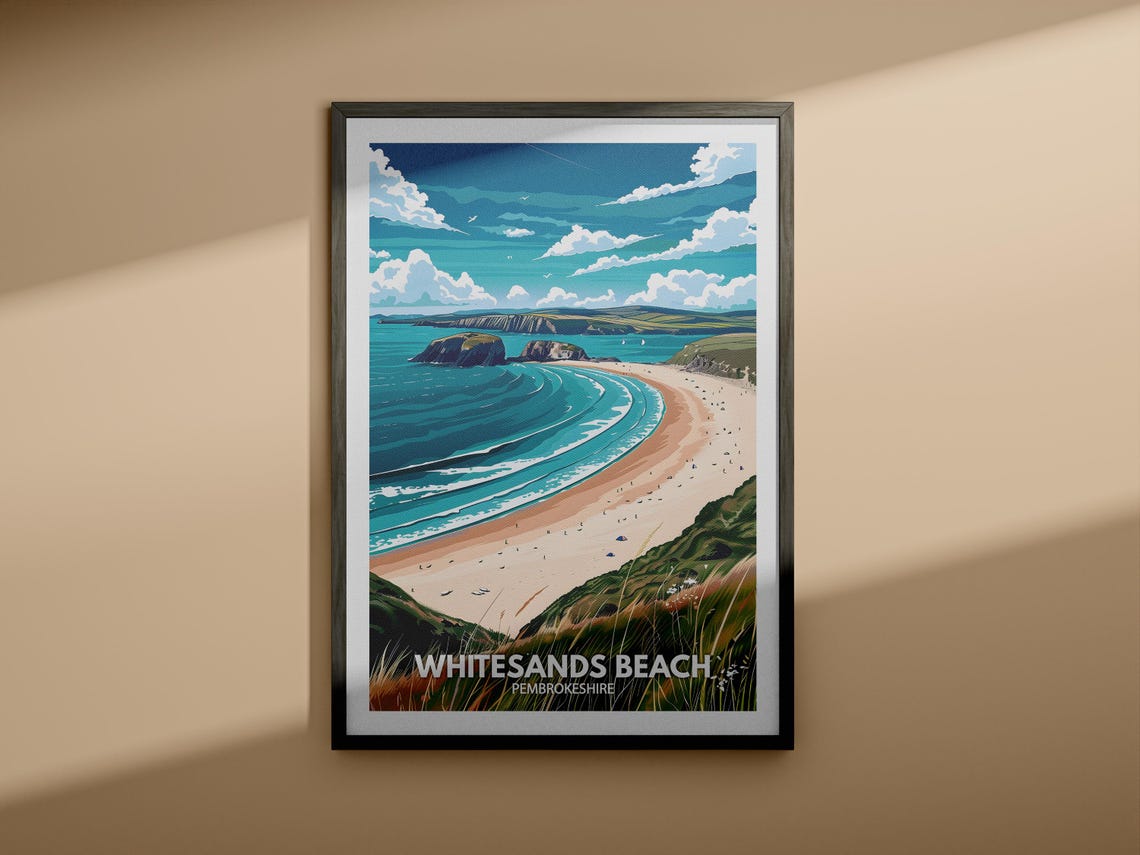 Whitesands Beach Pembrokeshire Sandy Bay Turquoise Sea Poster - Image 4