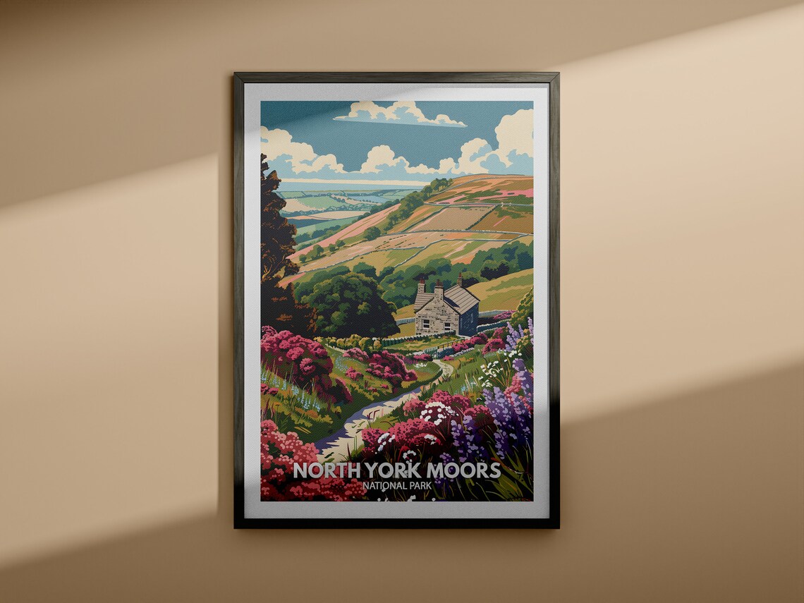North York Moors National Park Heather Hills Cottage Travel Poster - Image 4
