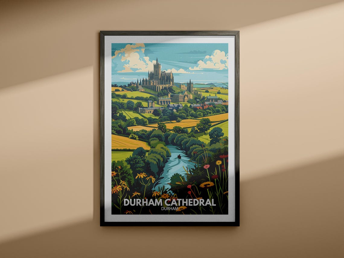 Durham Cathedral Riverside Meadows Wildflowers England Poster - Image 4