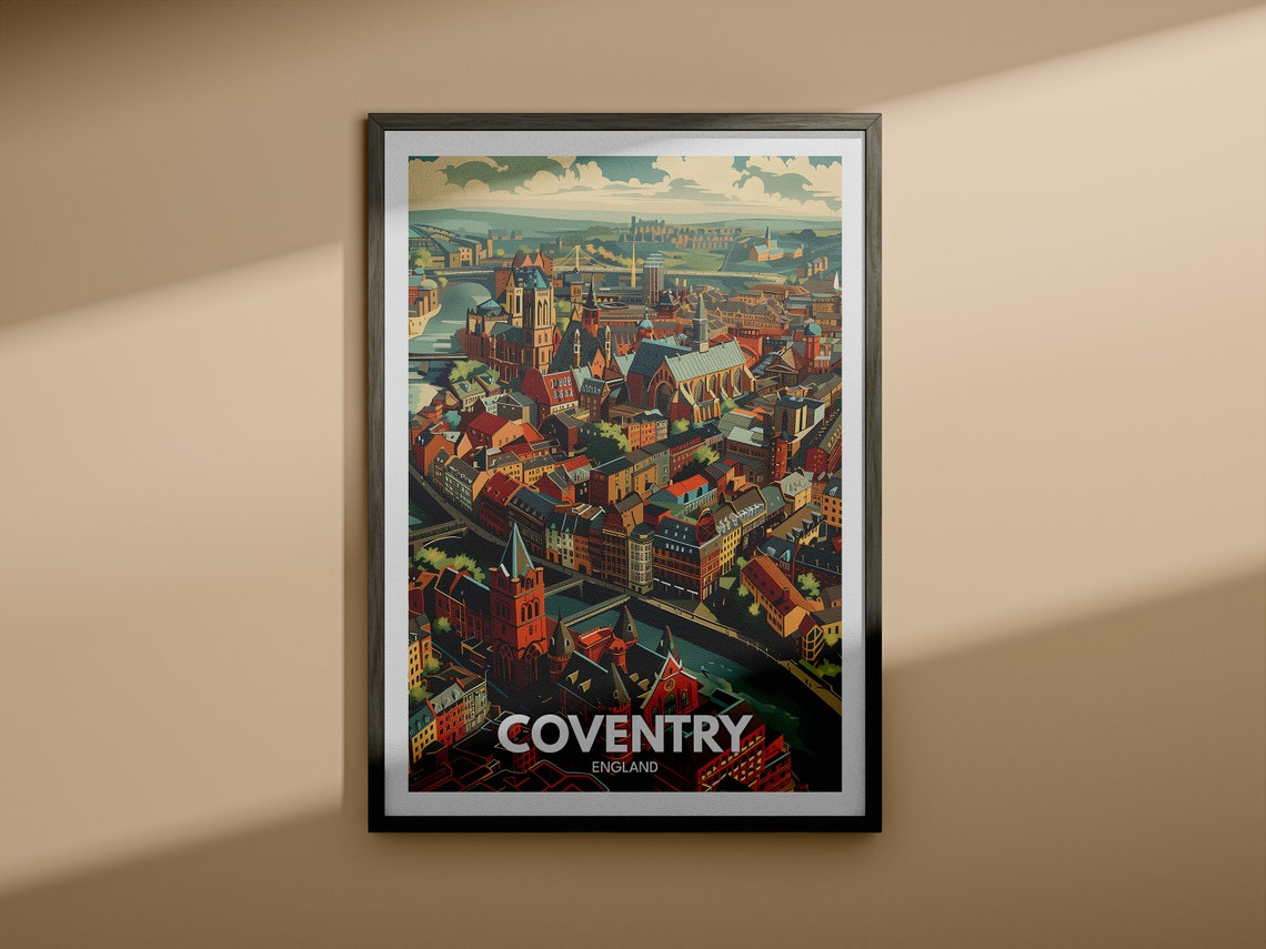 Coventry Print Coventry Poster Uk Travel Wall Art England Wall Art Decor British Travel Poster United Kingdom Print England City Art - Image 4