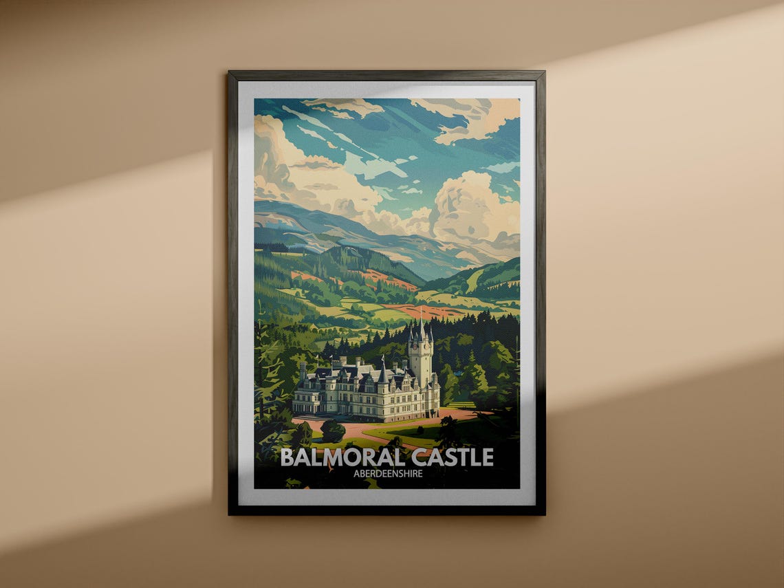 Balmoral Castle Aberdeenshire Royal Estate Valley Travel Poster - Image 4