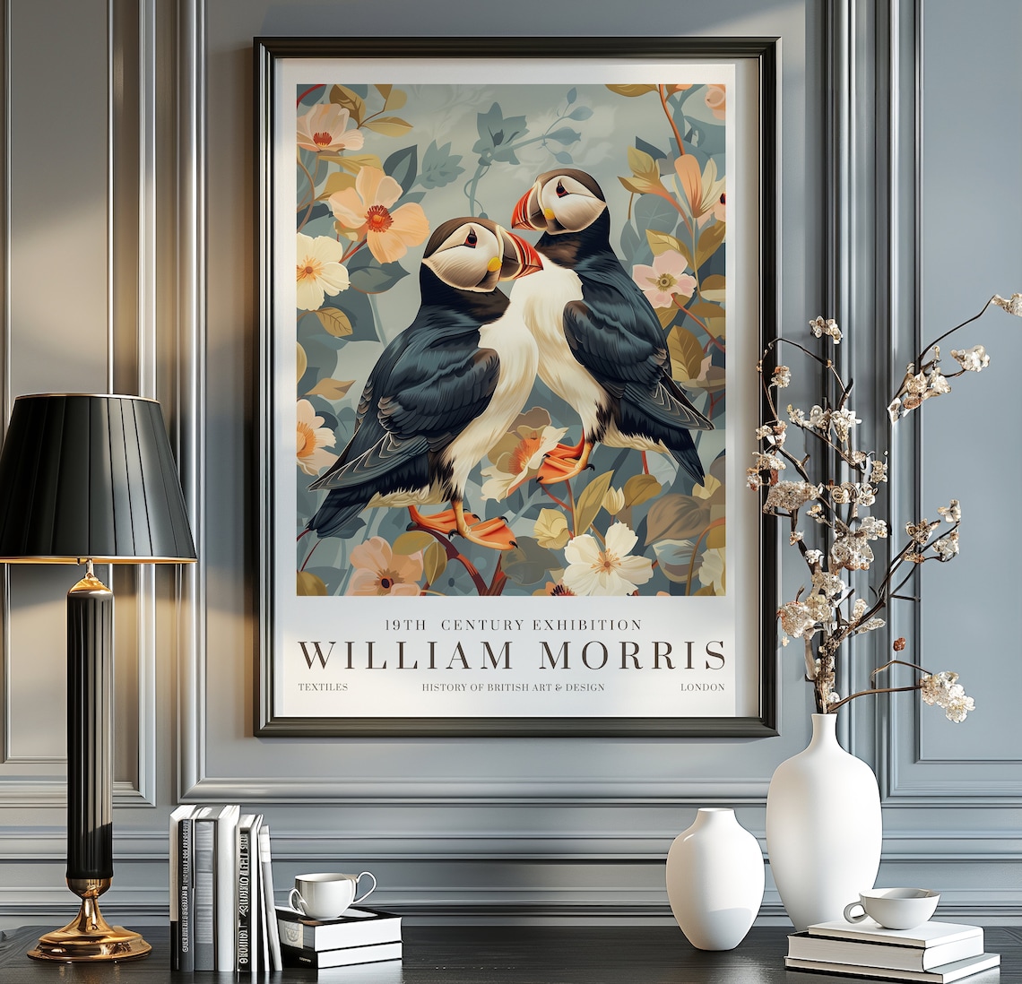 William Morris Puffin Vintage Exhibition Poster Print