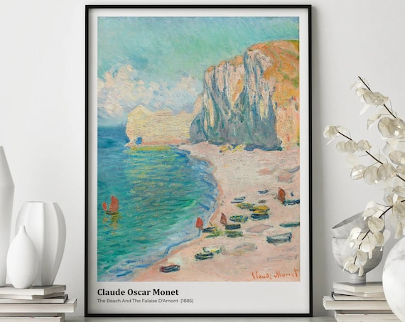 Claude Monet Print Vintage Wall Art Beach Poster French Home Decor Exhibition Sea The Beach And The Falaise Damont Wall Art