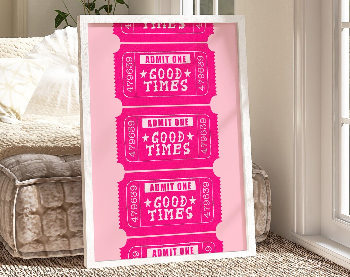Good Time Admit One Ticket Bar Cart Art Print