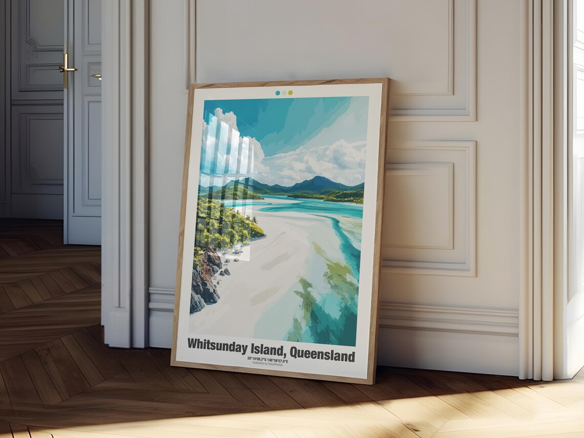 Whitsunday Island Queensland Australia Travel Poster White Sand Beach - Image 2