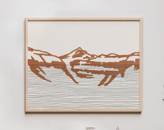 Kings Peak Uinta Mountains Utah Boho Silhouette Travel Poster