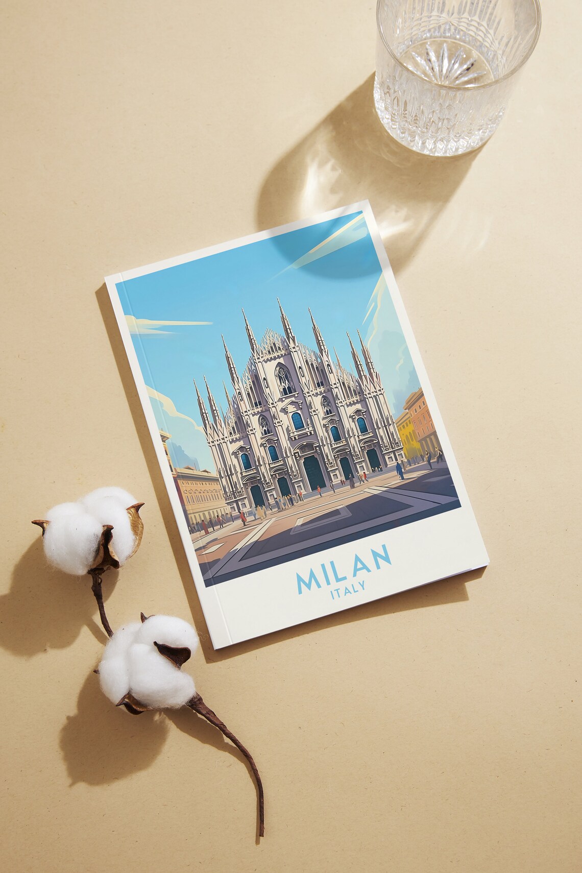 Milan Cathedral Duomo Square Crowd Vintage Italy Travel Poster - Image 2