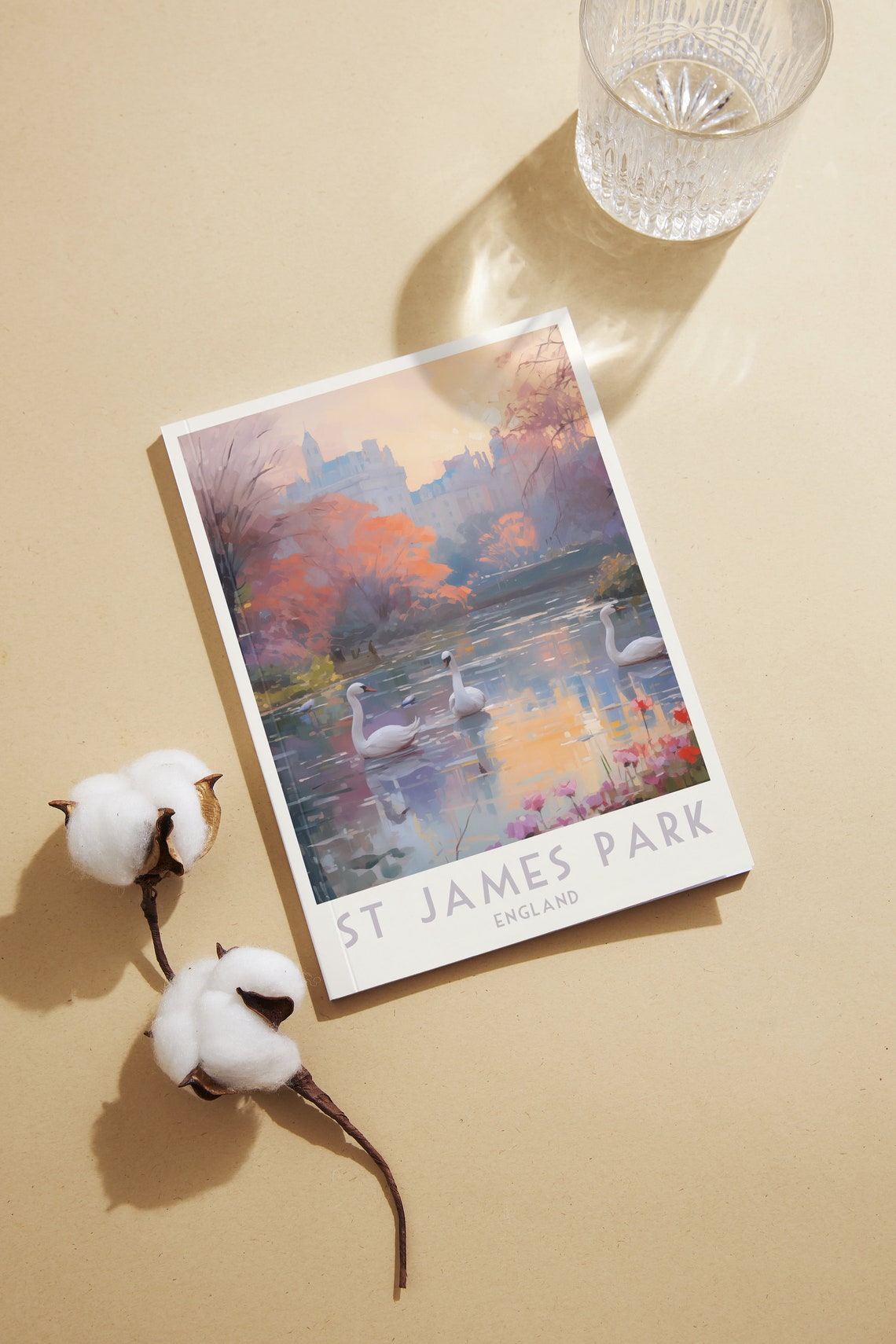 St James Park London Swans Lake Autumn Sunset Romance Poster - Image 2