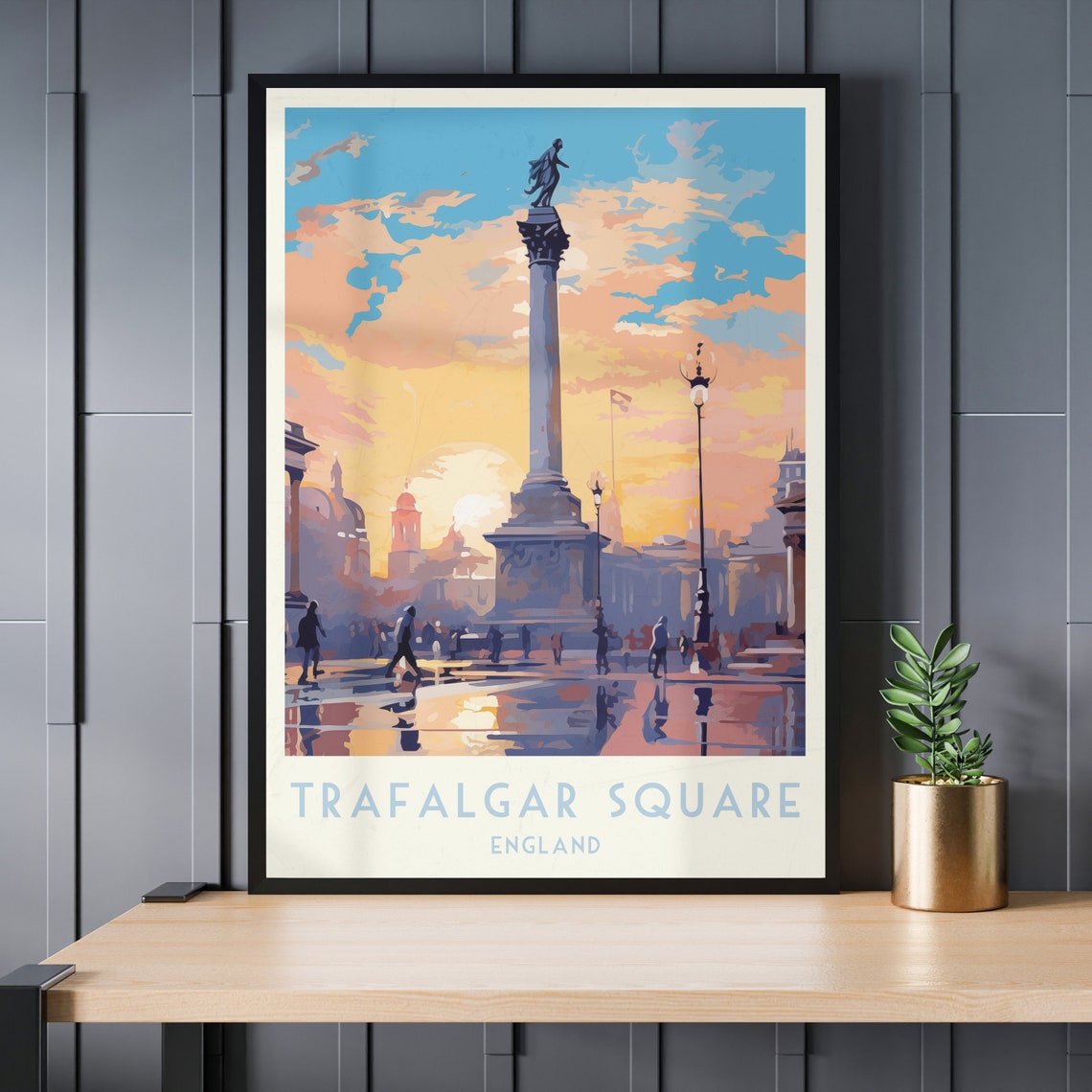 Trafalgar Square London Golden Sunrise Nelson Column Plaza Poster - Image 3