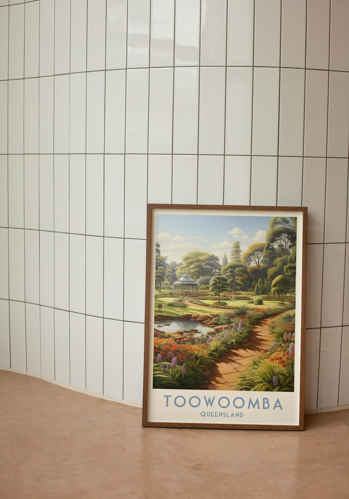 Toowoomba Queensland Garden Gazebo Floral Pathway Travel Poster - Image 4