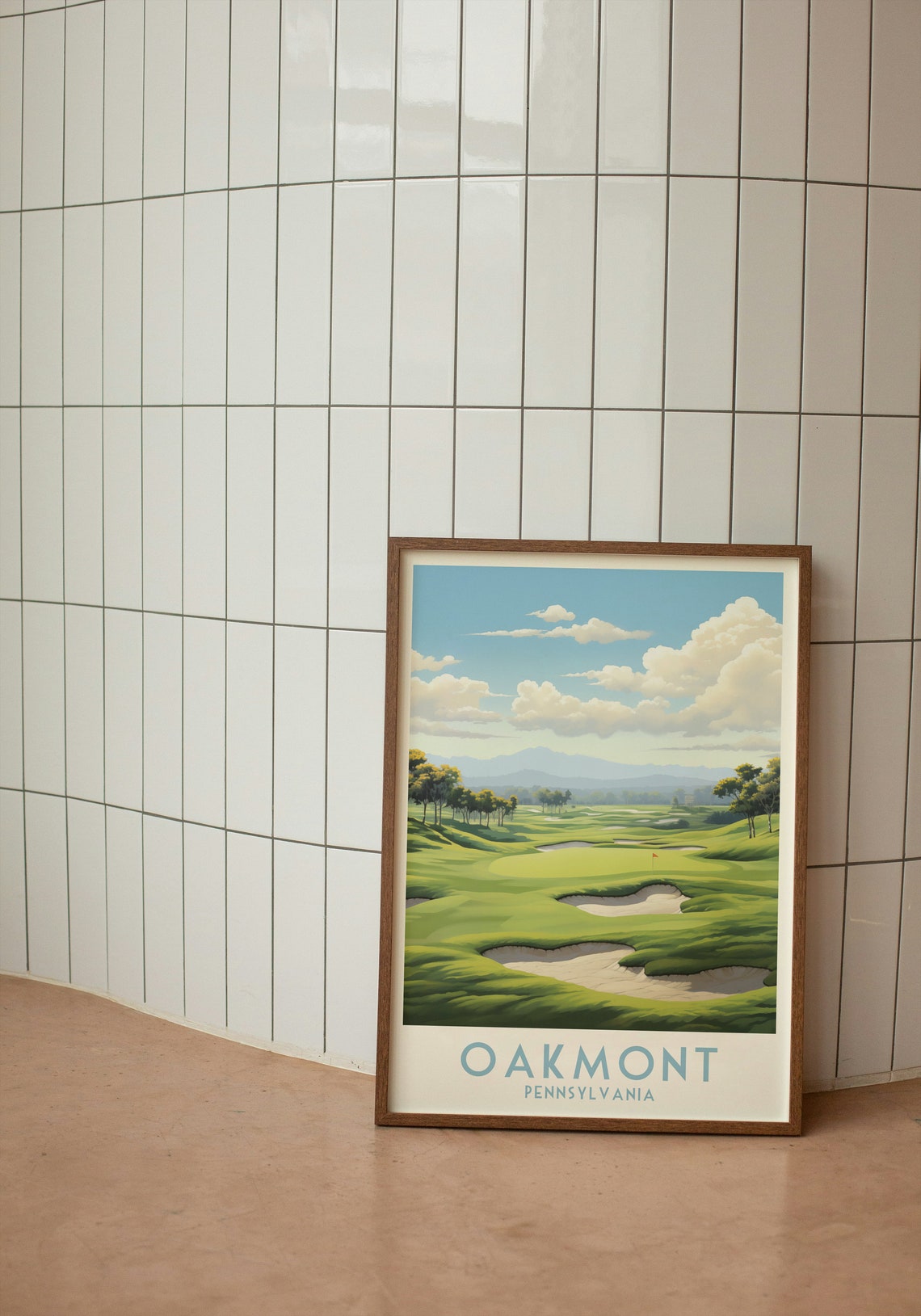 Oakmont Pennsylvania Fairway Bunkers Morning Golf Course Poster - Image 2
