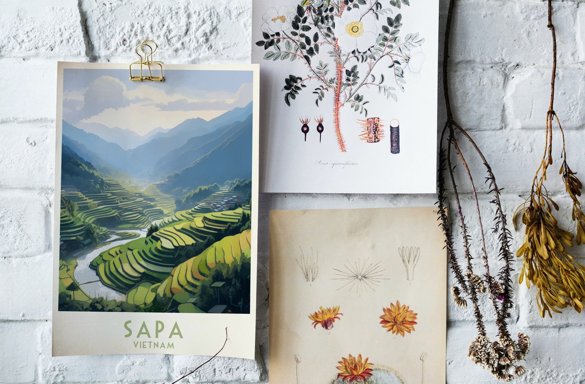 Sapa Vietnam Lush Terraced Rice Fields Mountains Travel Poster - Image 4