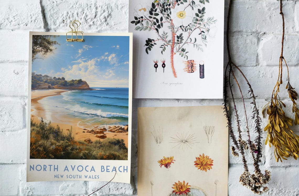 North Avoca Beach Surf Headland New South Wales Travel Poster - Image 2