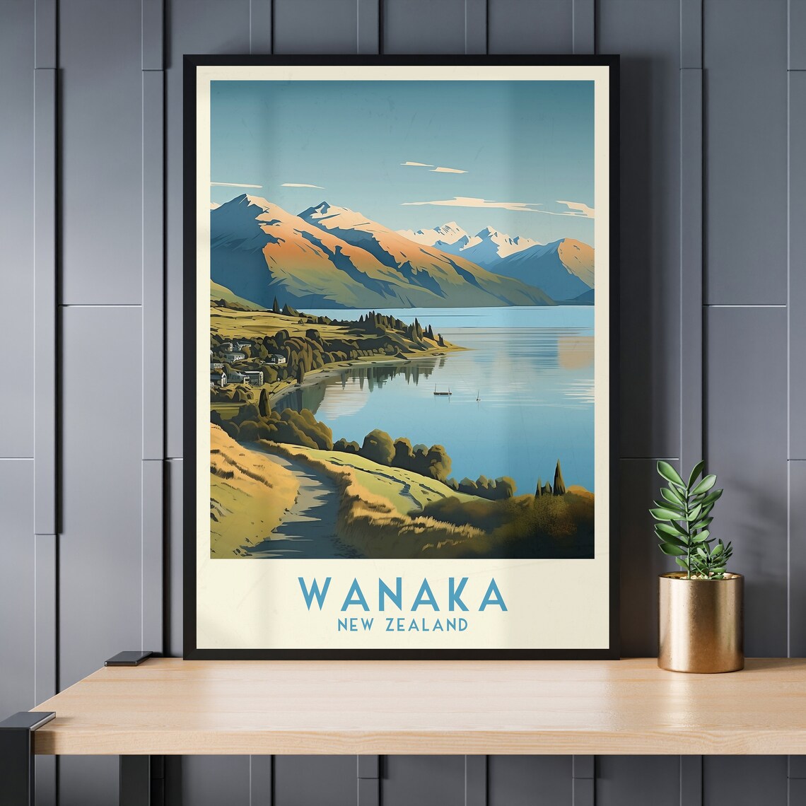 Wanaka Travel Print New Zealand Print New Zealand Wall Art Home Decor Wedding Gift Birthday Gift Print Poster Downloads - Image 3