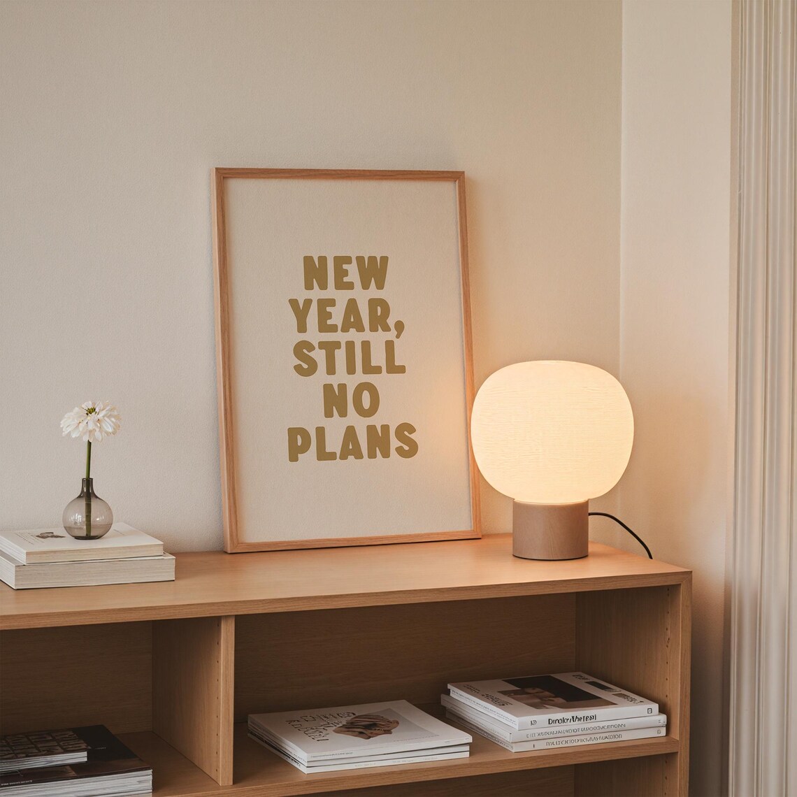 New Year Still No Plans Funny Gold Bold Typography Quote Poster - Image 2