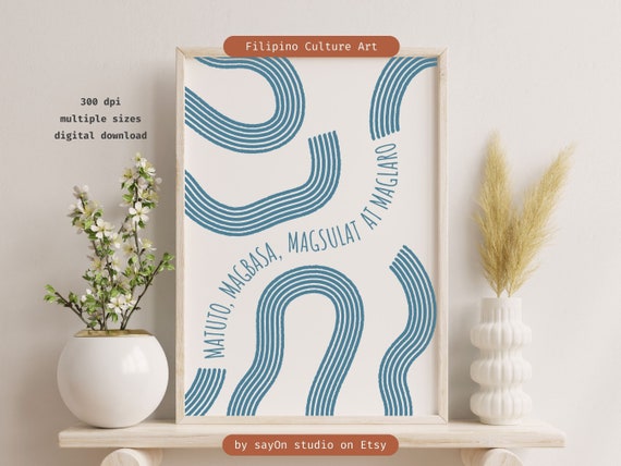Cute Artwork For Filipino Kids Bedroom Wall Art Learn Read Write And Play In Tagalog Language Abstract Poster