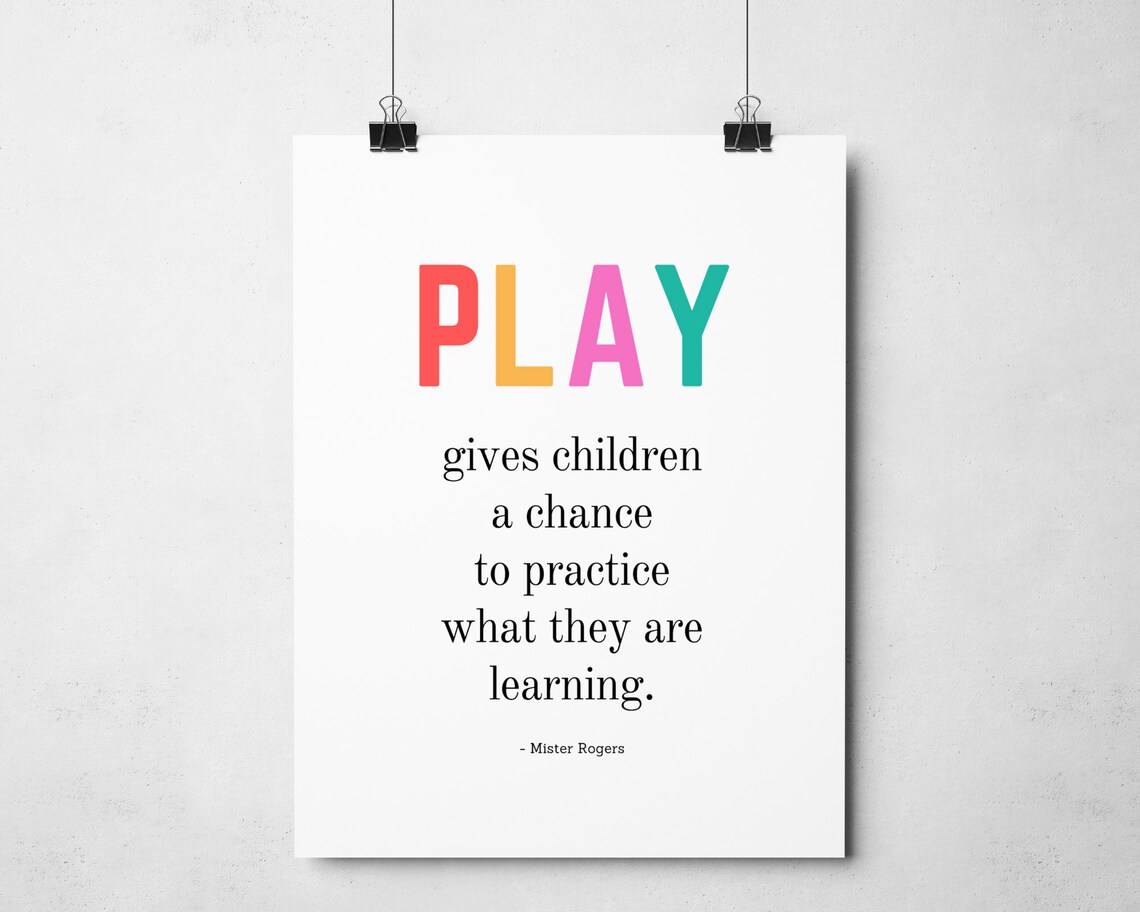 Play Gives Children a Chance to Practice Mister Rogers Rainbow Poster - Image 3