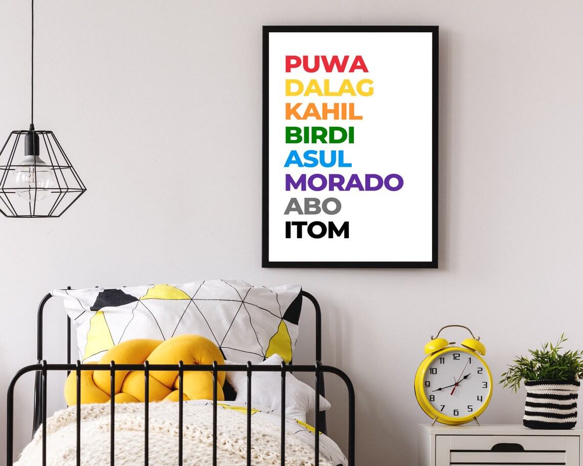 Bisaya Cebuano Color Words Print Rainbow Filipino Language Poster - Image 2