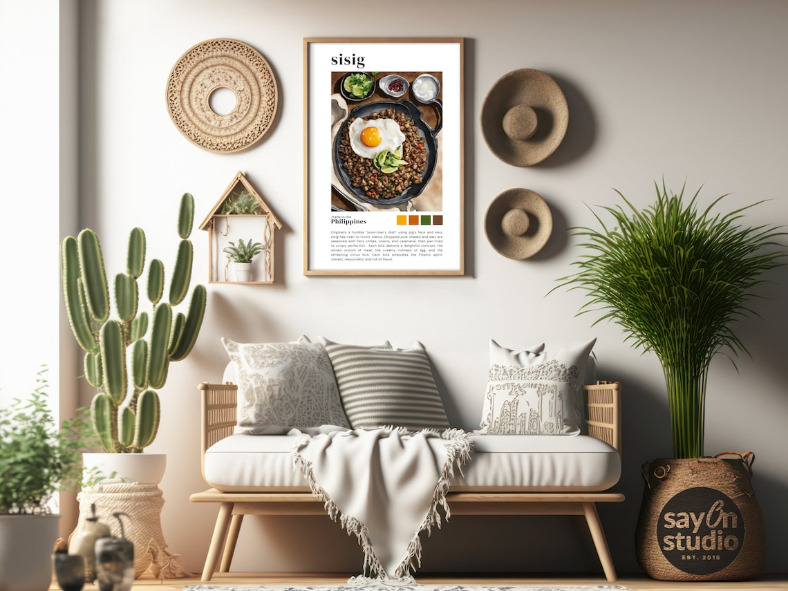 Filipino Sisig Sizzling Pork Dish Watercolor Kitchen Decor Poster - Image 3