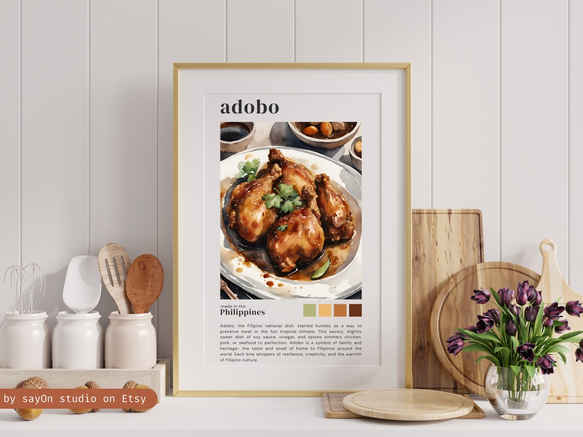 Filipino Adobo Poster, Elegant Kitchen Food Infographic - Image 4