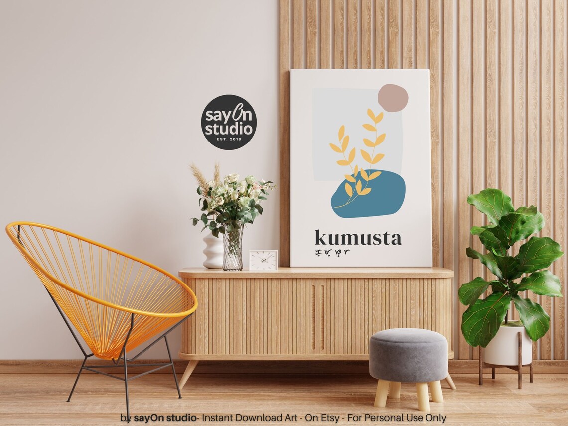 Kumusta in Baybayin, Filipino Art Poster Print - Image 3
