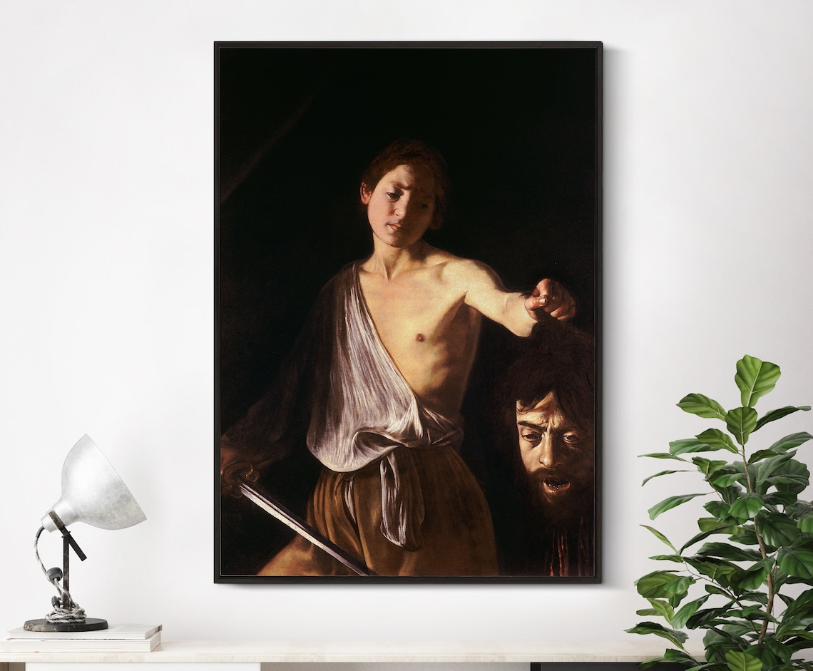 Caravaggio David With the Head of Goliath 1610 Painting Poster