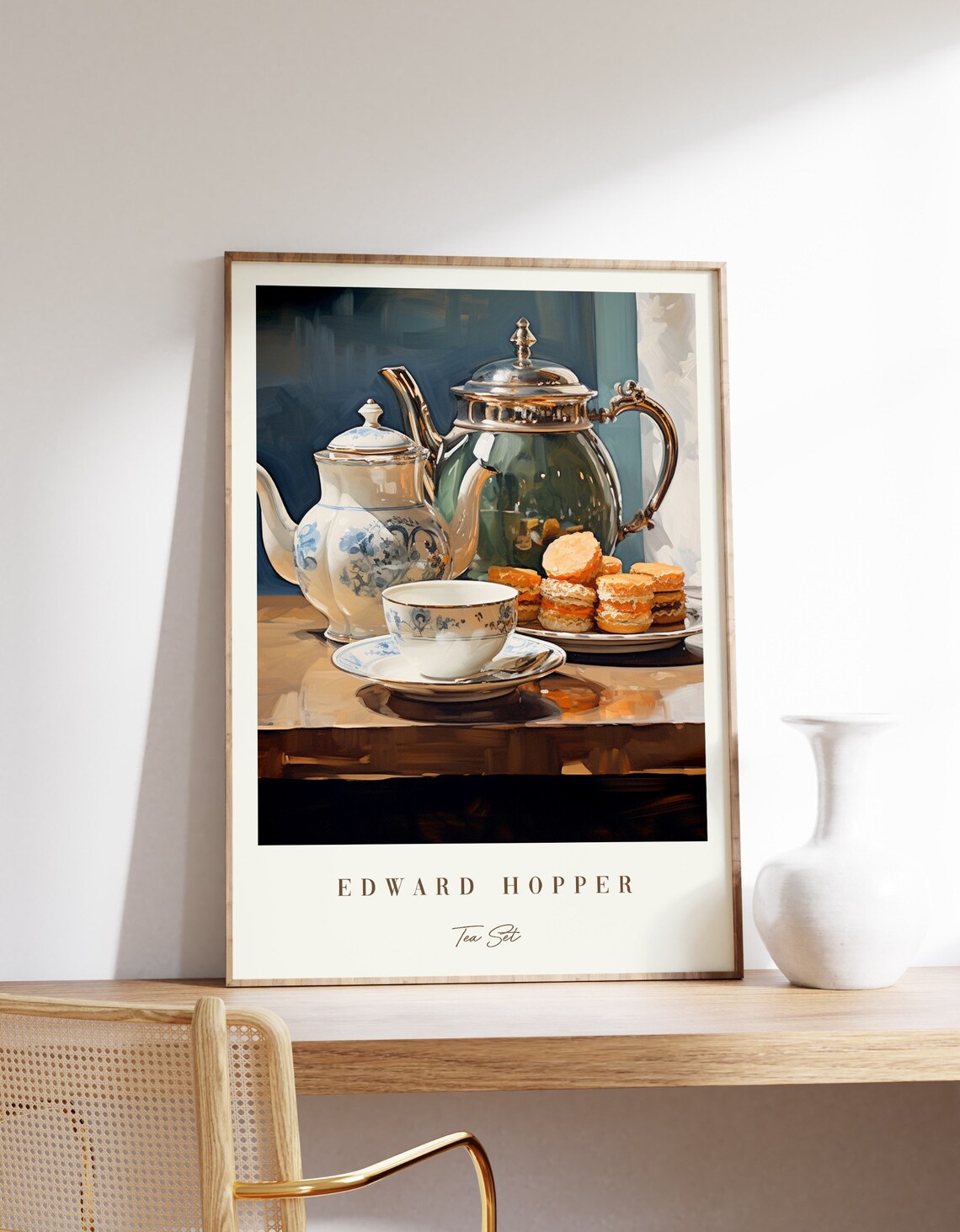 Tea Set Vintage Edward Hopper Art Print