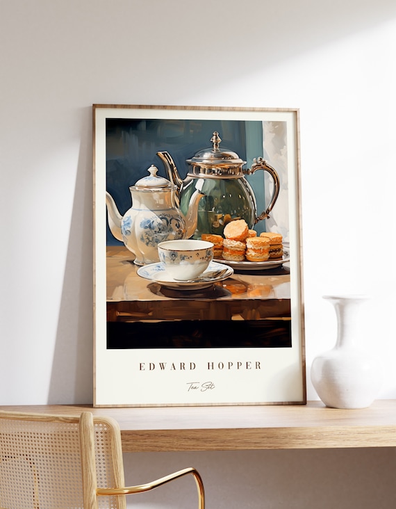 Tea Set Vintage Edward Hopper Art Print