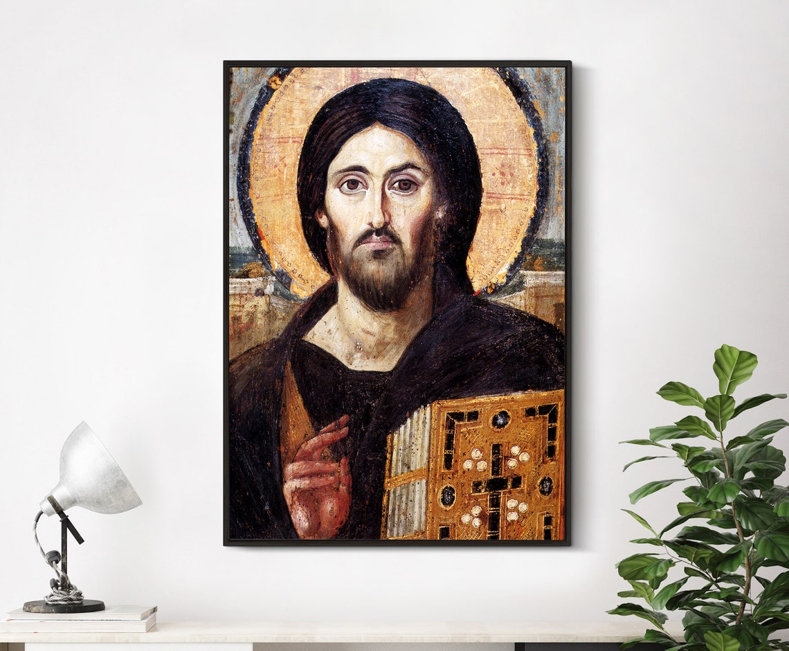 Christ Pantocrator Saint Catherine Monastery Icon Gold Art Poster