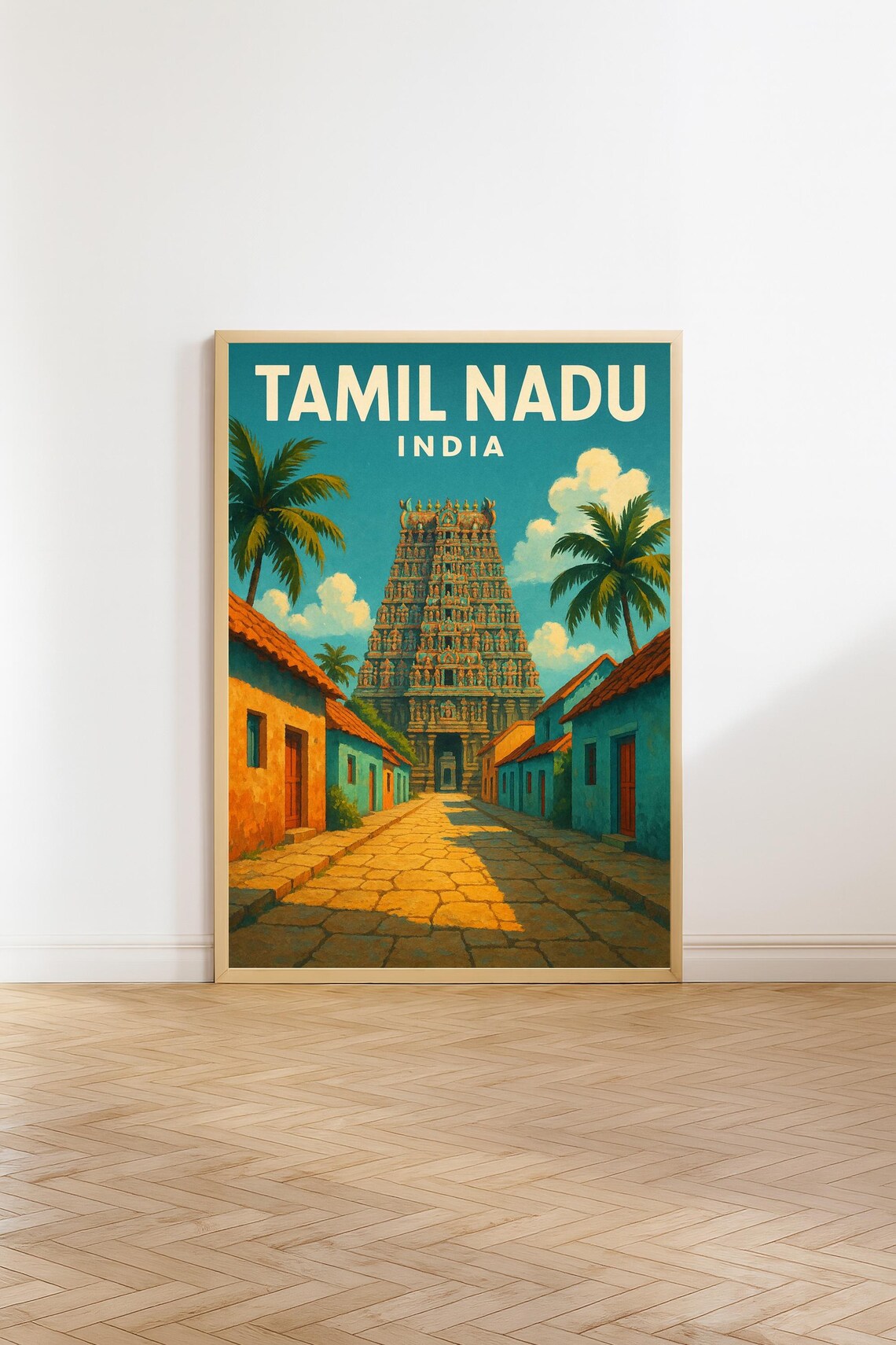 Tamil Nadu Vintage Travel Poster, India